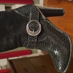 Black Leather and Suede Boots